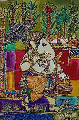 Ganesha in the Garden by M Suriyamoorthy, 1994