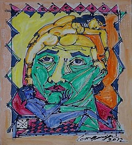 Face with Blessing by M Suriyamoorthy, 2012