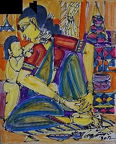 Mother and Child by M Suriyamoorthy, 2012