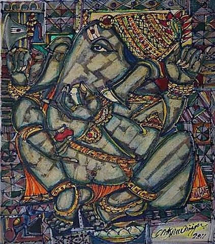 Reclining Ganesha by M Suriyamoorthy, 2011